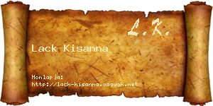 Lack Kisanna névjegykártya